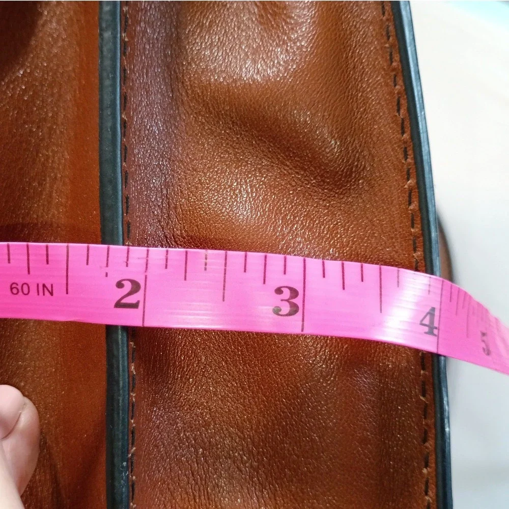 Kenneth Cole Reaction Brown Leather Briefcase Messenger Bag Laptop Work Bag‎